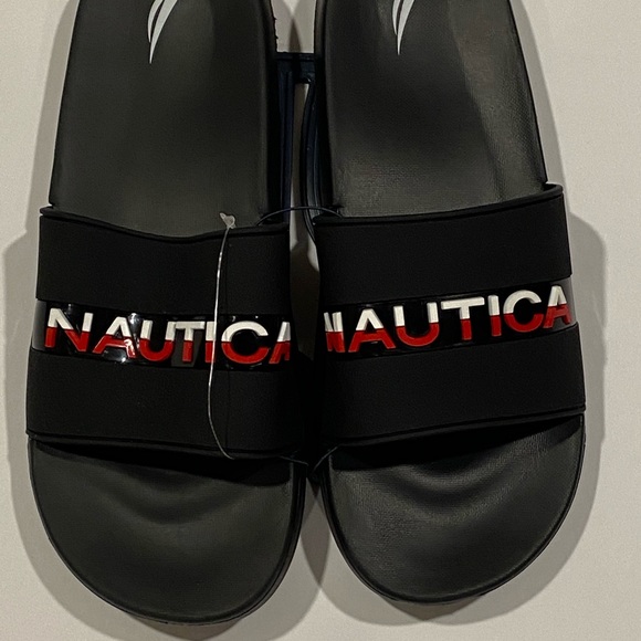Nautica Men's Athletic Slide Comfort Sandal, Black - Picture 1 of 2